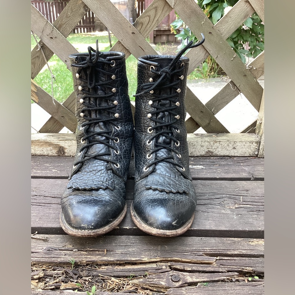 Justin Leather Roper Boots | Size 6 1/2 E | Cowboy & Western Boots